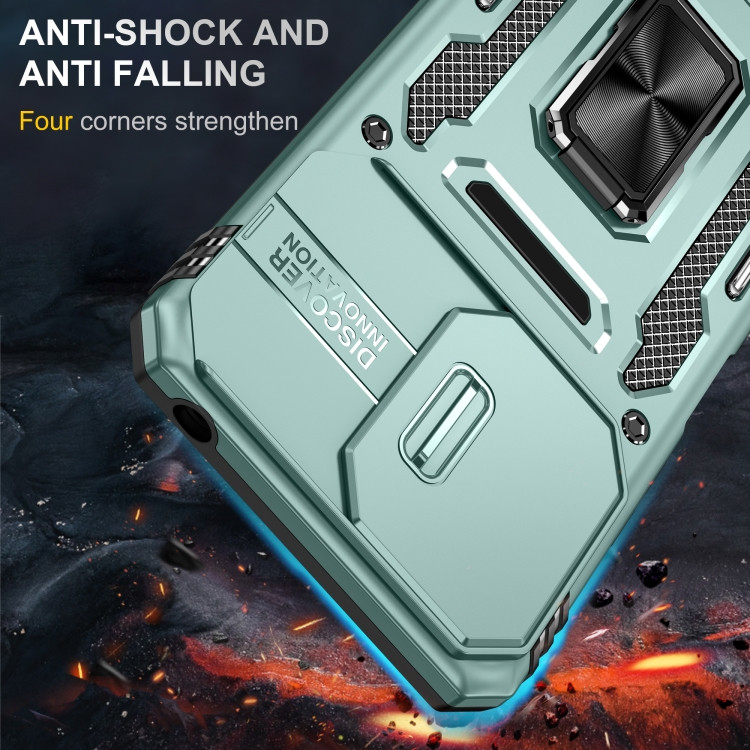 Купить Ударопрочный чехол Camshield Army Ring для Xiaomi Redmi Note 13 Pro 4G / 14s / Poco M6 Pro 4G (Зеленый / Light Green) на vchehle.ua
