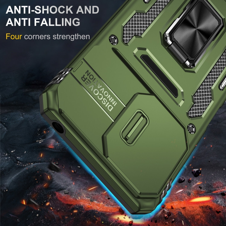 Фото Ударопрочный чехол Camshield Army Ring для Xiaomi Redmi Note 13 Pro 4G / 14s / Poco M6 Pro 4G (Оливковый / Army Green) на vchehle.ua