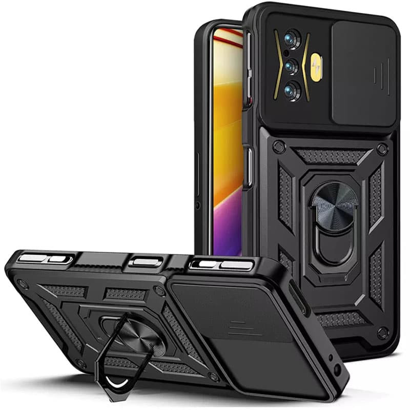Ударопрочный чехол Camshield Serge Ring для Xiaomi Poco F4 GT (Черный)