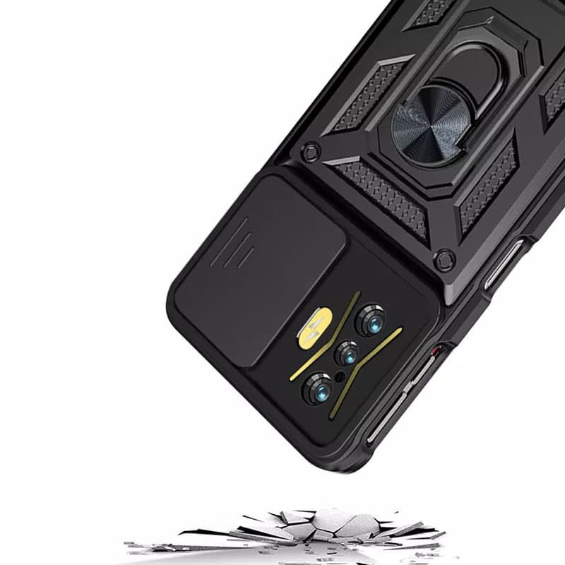 Фото Ударопрочный чехол Camshield Serge Ring для Xiaomi Poco F4 GT (Черный) в магазине vchehle.ua