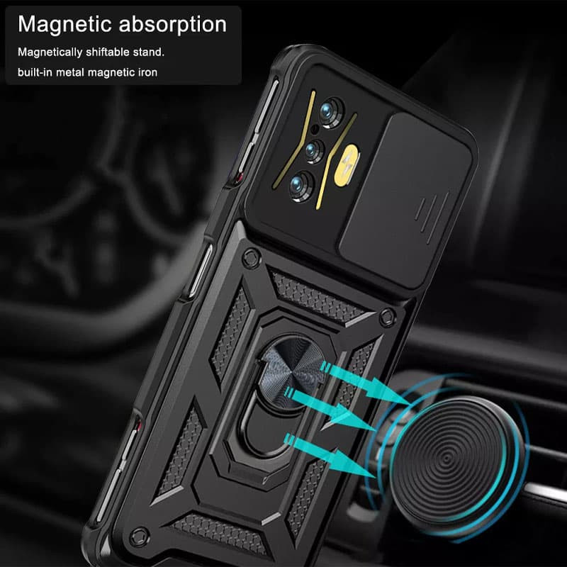 Заказать Ударопрочный чехол Camshield Serge Ring для Xiaomi Poco F4 GT (Черный) на vchehle.ua