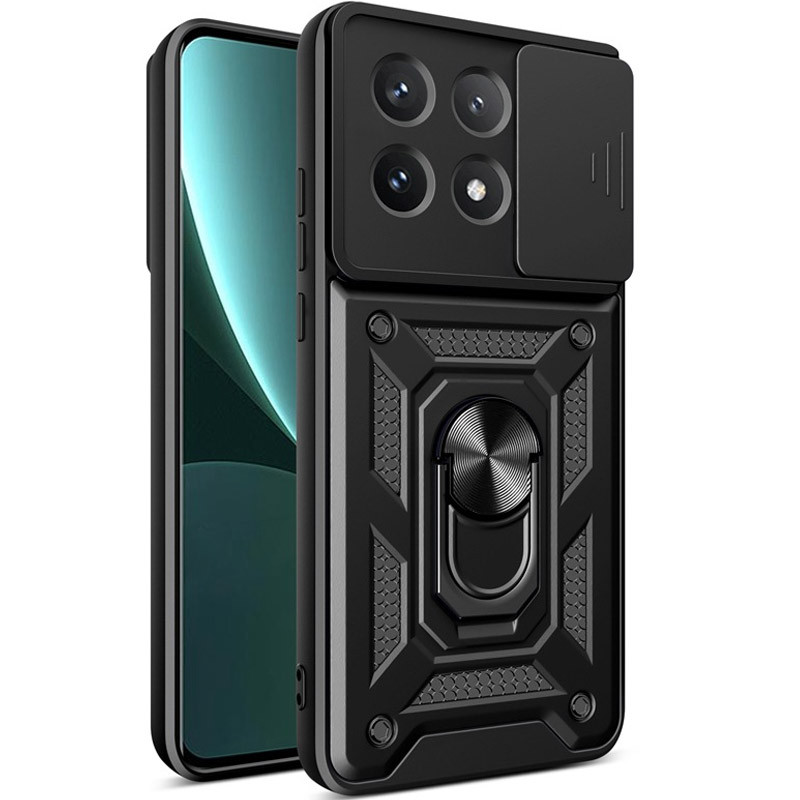 Ударопрочный чехол Camshield Serge Ring для Xiaomi Poco X6 Pro (Черный)
