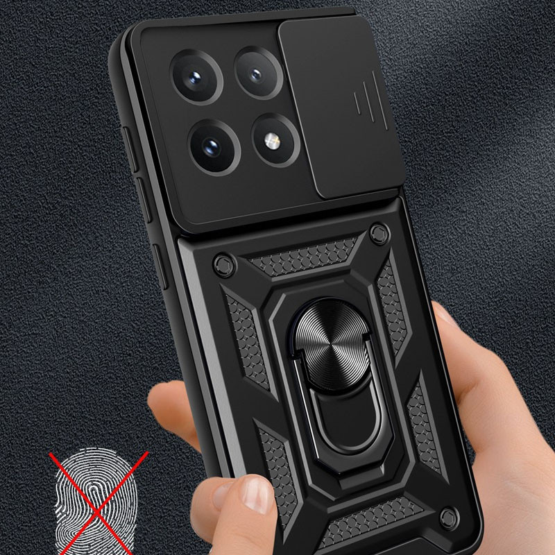 Ударопрочный чехол Camshield Serge Ring для Xiaomi Poco X6 Pro (Черный) в магазине vchehle.ua