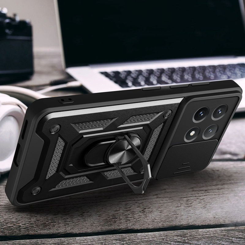 Купить Ударопрочный чехол Camshield Serge Ring для Xiaomi Poco X6 Pro (Черный) на vchehle.ua