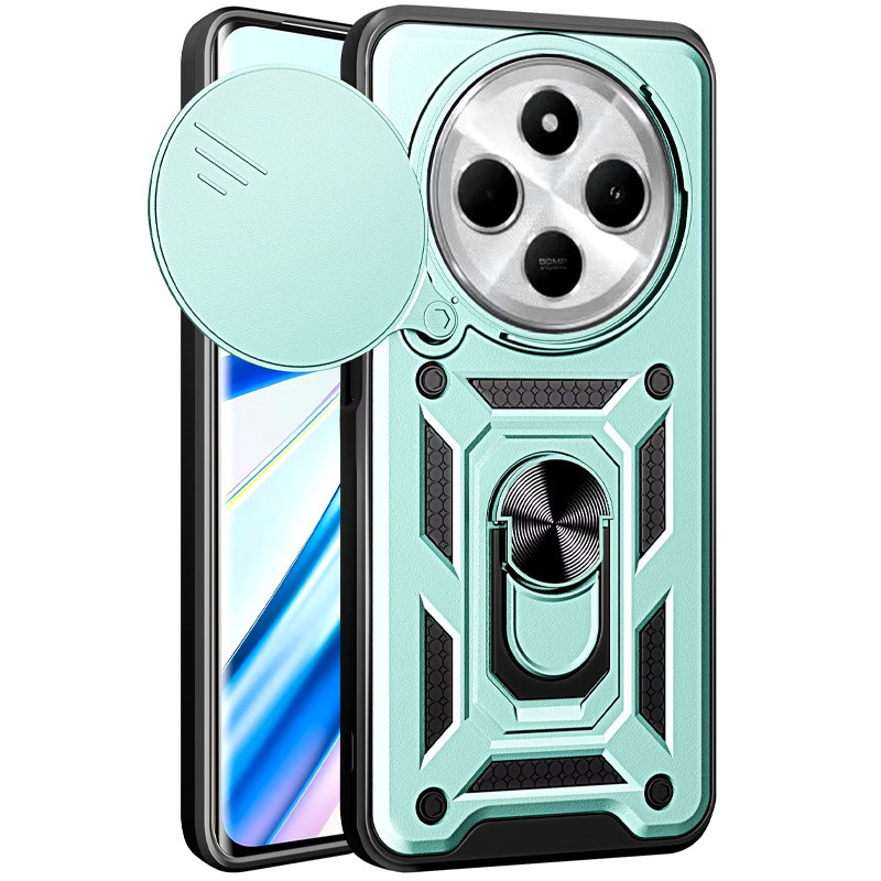 Ударопрочный чехол Camshield Serge Ring для Xiaomi Redmi 14C / A4 / Poco C75 / M7 5G (Зеленый)