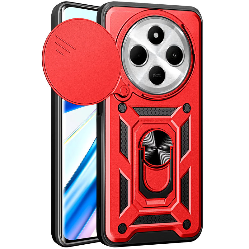 Ударопрочный чехол Camshield Serge Ring для Xiaomi Redmi 14C / A4 / Poco C75 / M7 5G (Красный)
