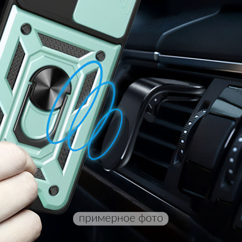 Фото Ударостійкий чохол Camshield Serge Ring на Xiaomi Redmi 15C (EU) (Зелений) на vchehle.ua