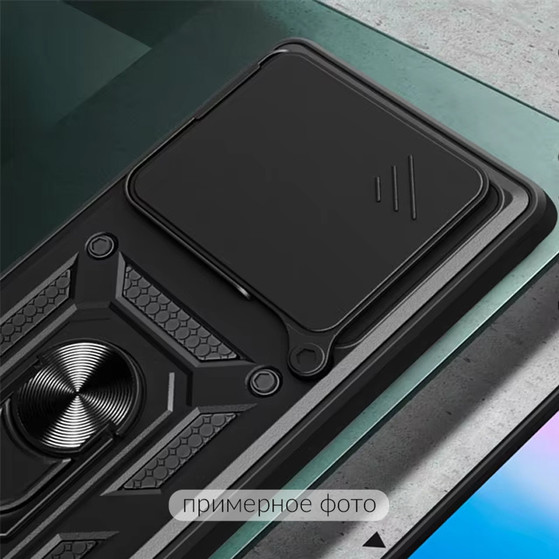 Фото Ударостійкий чохол Camshield Serge Ring на Xiaomi Redmi 15C (EU) (Чорний) в маназині vchehle.ua
