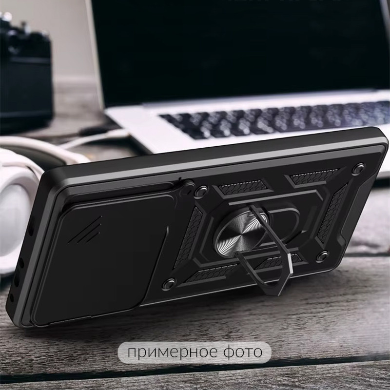 Ударостійкий чохол Camshield Serge Ring на Xiaomi Redmi 15C (EU) (Чорний) в магазині vchehle.ua