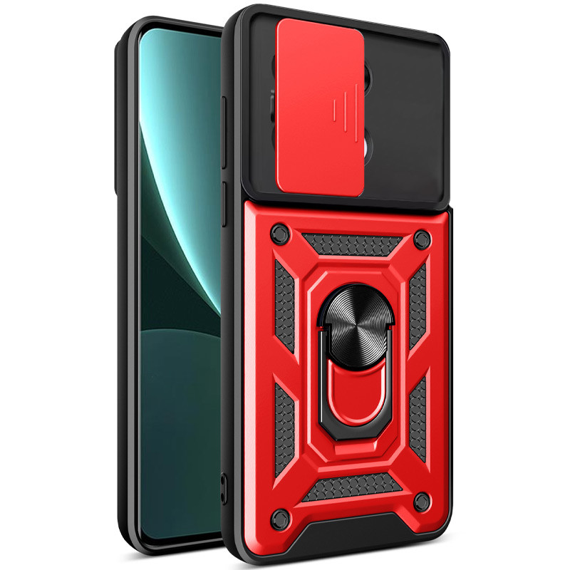 Фото Ударопрочный чехол Camshield Serge Ring для Xiaomi Redmi Note 13 Pro 4G / 14s / Poco M6 Pro 4G (Красный) на vchehle.ua