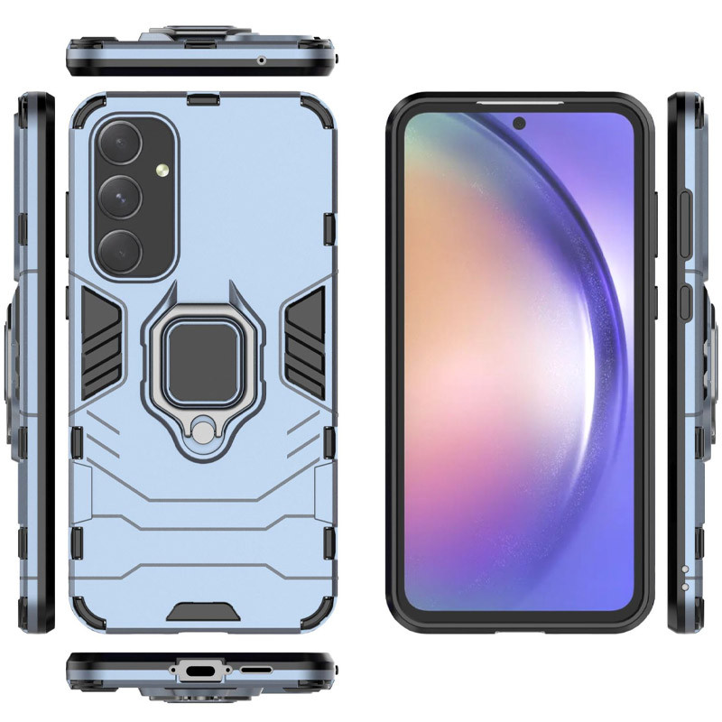Купить Ударопрочный чехол Transformer Ring for Magnet для Samsung Galaxy A55 (Серый / Metal slate) на vchehle.ua