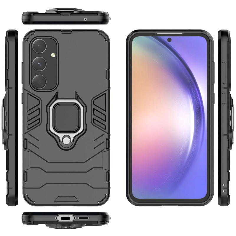 Заказать Ударопрочный чехол Transformer Ring for Magnet для Samsung Galaxy A55 (Черный / Soul Black) на vchehle.ua