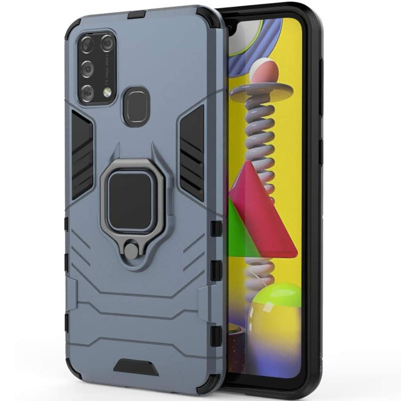 Ударостійкий чохол Transformer Ring for Magnet на Samsung Galaxy M30s / M21 (Сірий / Metal slate)