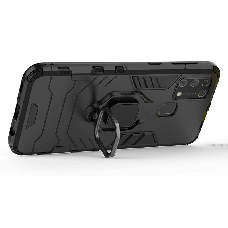 Ударостійкий чохол Transformer Ring for Magnet на Samsung Galaxy M30s / M21 (Чорний / Soul Black) в магазині vchehle.ua