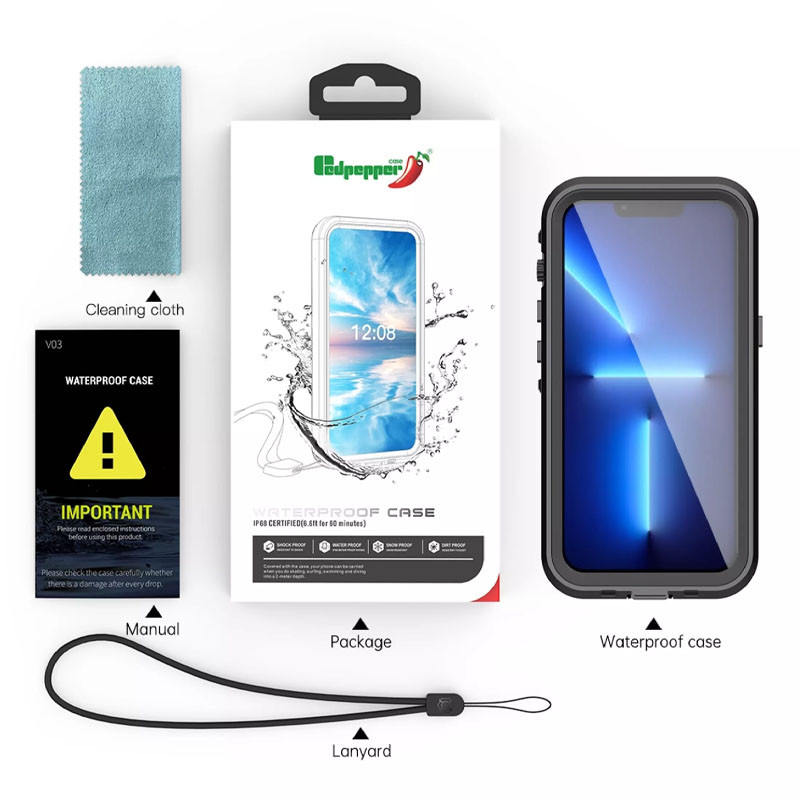 Фото Водонепроницаемый чехол Shellbox with Magnetic Safe для Apple iPhone 13 (6.1") (Черный) на vchehle.ua