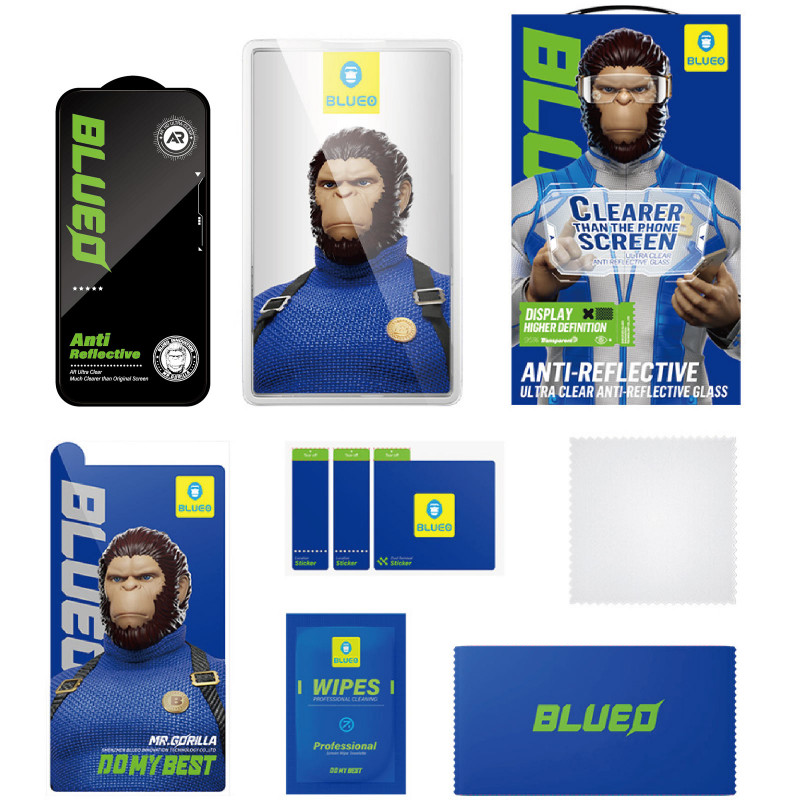 Защитное 2.5D стекло Blueo AR Anti-Reflective HD для Apple iPhone 17 Pro Max / 16 Pro Max (6.9") (Черный) в магазине vchehle.ua