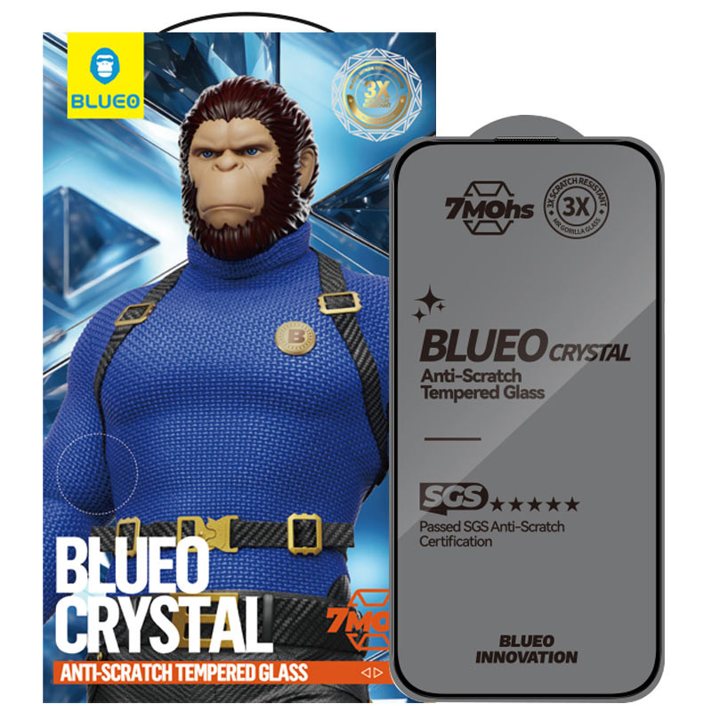 Защитное 2.5D стекло Blueo Crystal Anti-Scratch для Apple iPhone 17 / 17 Pro (6.3") (Черный)
