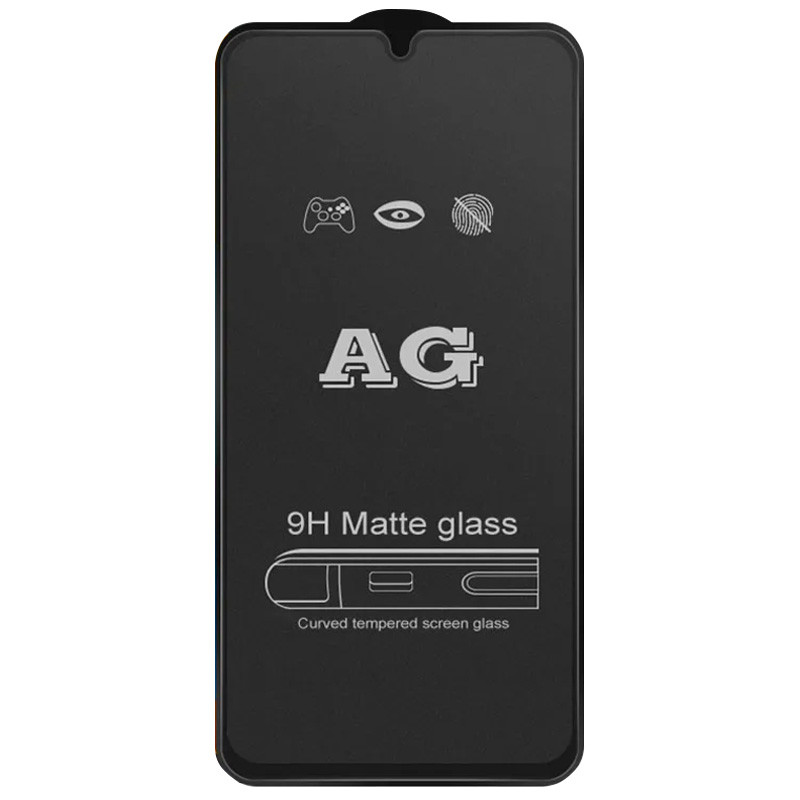 Защитное стекло 2.5D CP+ (full glue) Matte для Xiaomi Redmi Note 10 / Note 10s (Черный)