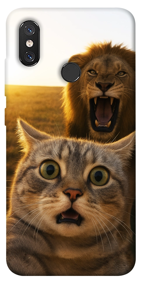 Чехол Shocked cat and lion для Xiaomi Mi 8