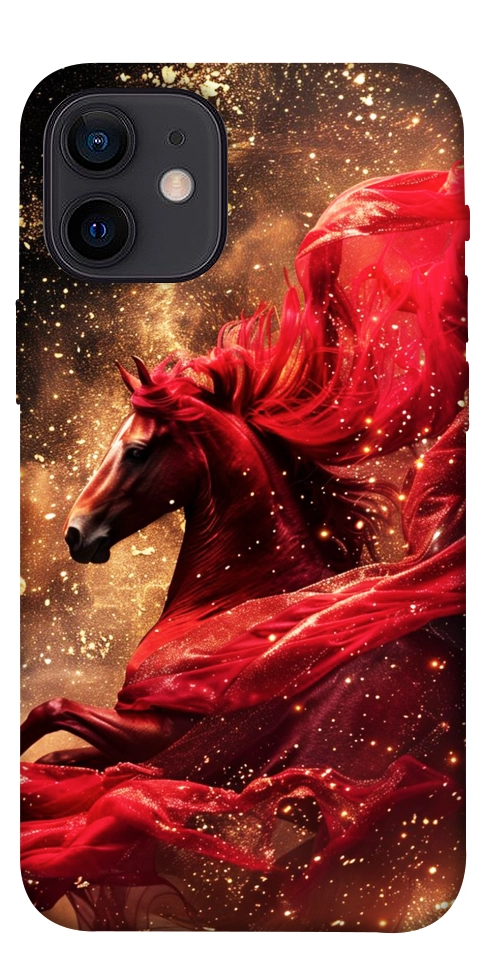 Чехол Red sparkles Horse для iPhone 12 mini