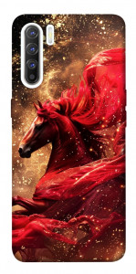Чехол Red sparkles Horse для Oppo Reno 3
