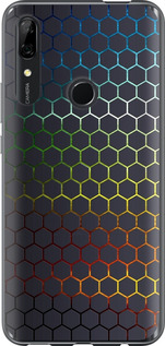 Чехол для Huawei P Smart Z Переливающиеся соты (Черный)
