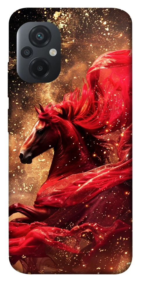 Чехол Red sparkles Horse для Xiaomi Poco M5