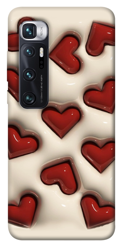 Чехол Выпуклые сердца для Xiaomi Mi 10 Ultra