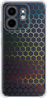 Чехол для Infinix Hot 50i Переливающиеся соты (Черный)