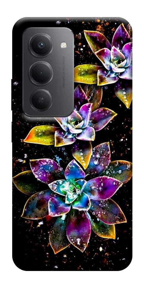 Чехол Flowers on black для Xiaomi Redmi 15 (Global)