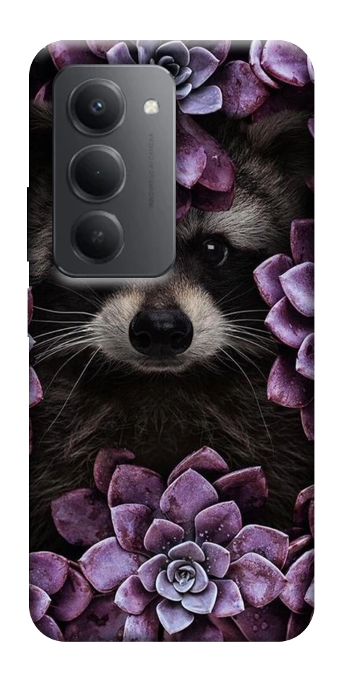 Чехол Енот в цветах для Xiaomi Redmi 15 (Global)