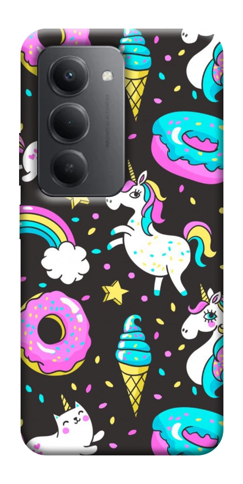 Чехол Паттерн единороги для Xiaomi Redmi 15 (Global)