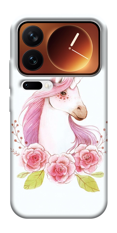 Чохол Єдиноріг з квітами для Xiaomi 17 Pro Max