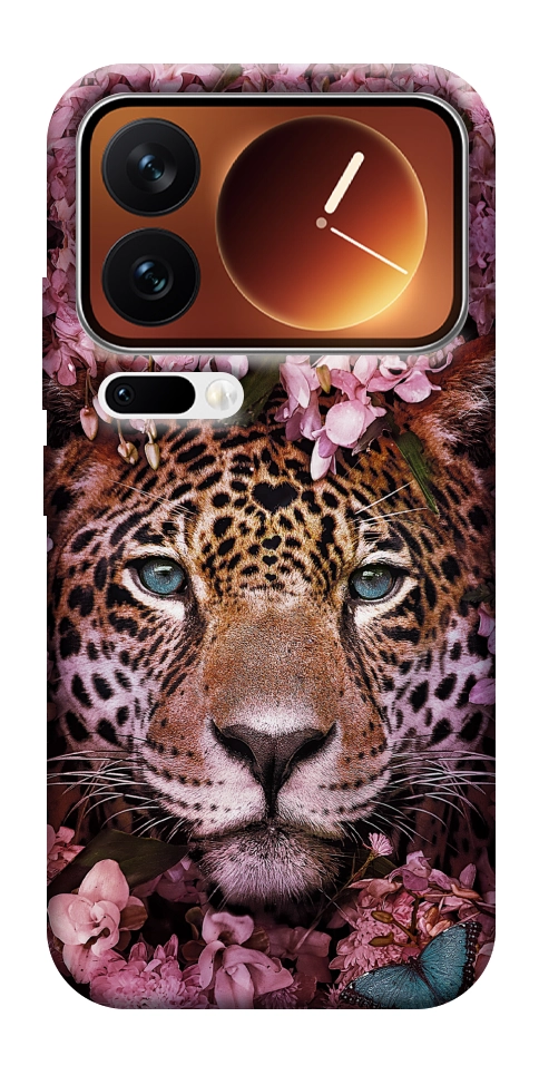 Чехол Леопард в цветах для Xiaomi 17 Pro Max