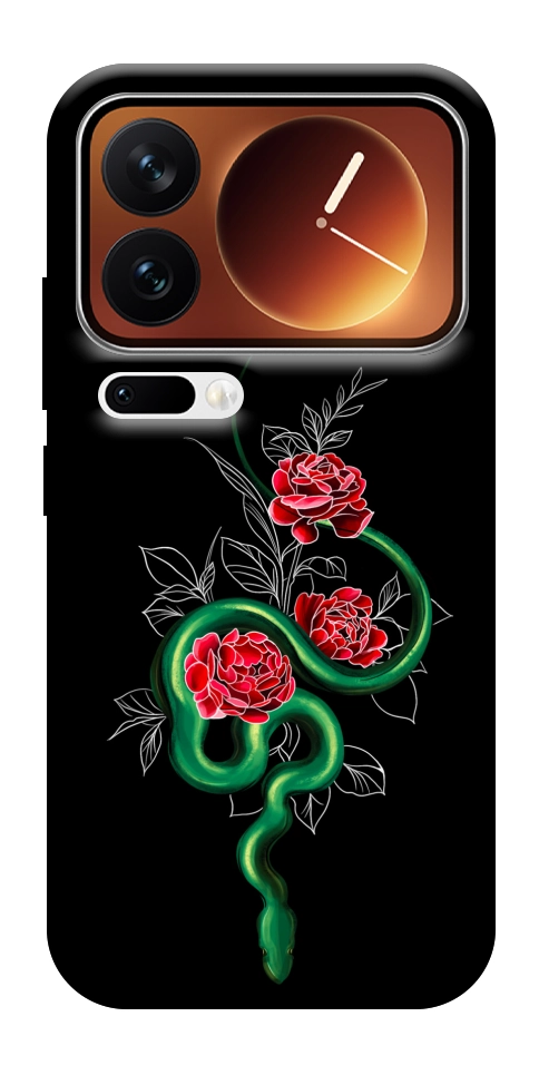 Чехол Snake in flowers для Xiaomi 17 Pro Max