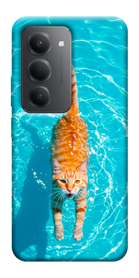 Чехол Cat swimming для Xiaomi Redmi 15 (Global)