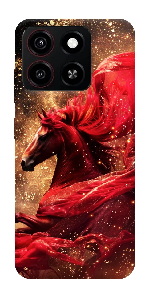 Чехол Red sparkles Horse для ZTE Blade A35 4G