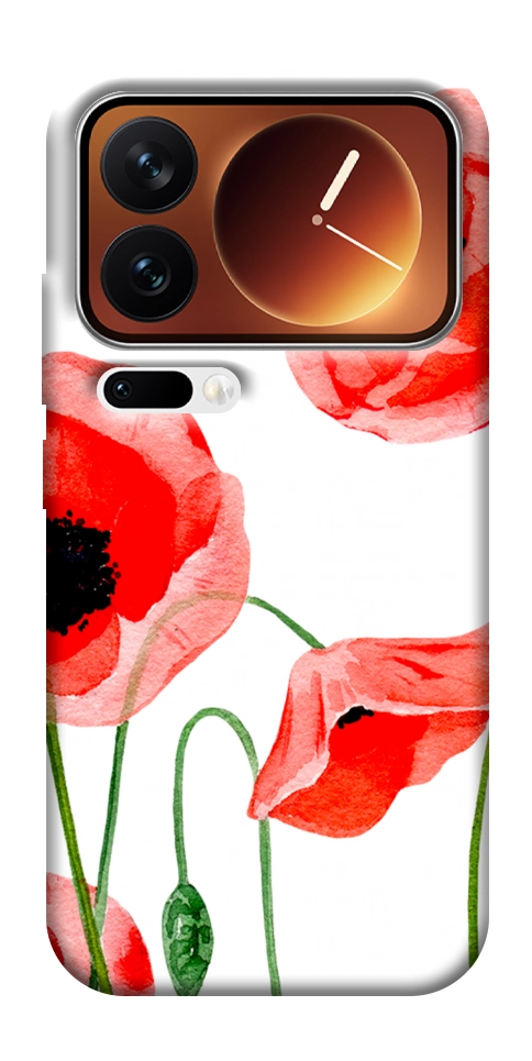 Чохол Акварельні маки для Xiaomi 17 Pro
