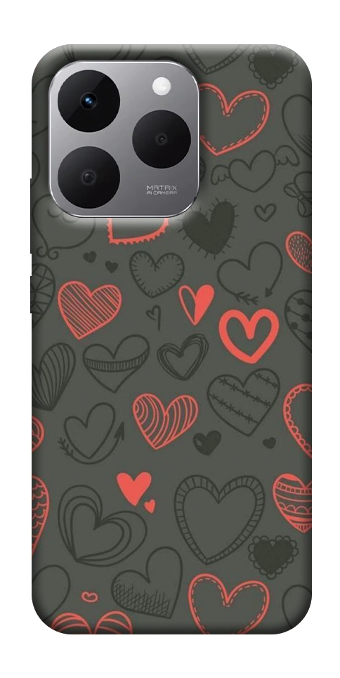 Чехол Милые сердца для Realme 15T
