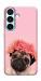 Чехол Мопс с цветами для Galaxy S26
