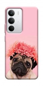 Чехол Мопс с цветами для Realme C71