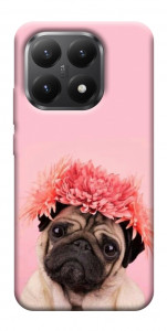 Чохол Мопс із квітами для Xiaomi 15T