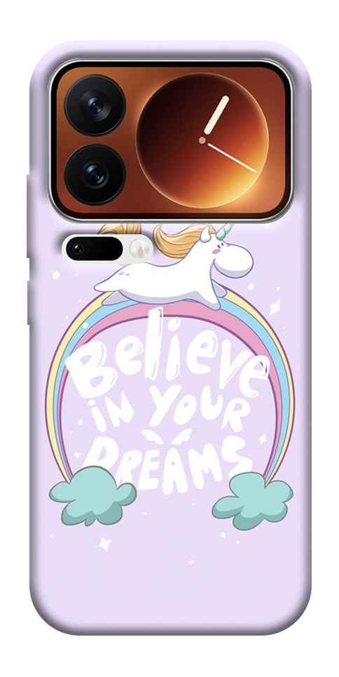 Чехол Believe in your dreams unicorn для Xiaomi 17 Pro