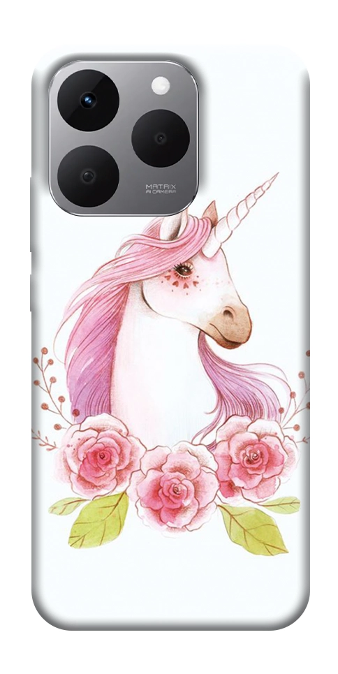 Чохол Єдиноріг з квітами для Realme 15T