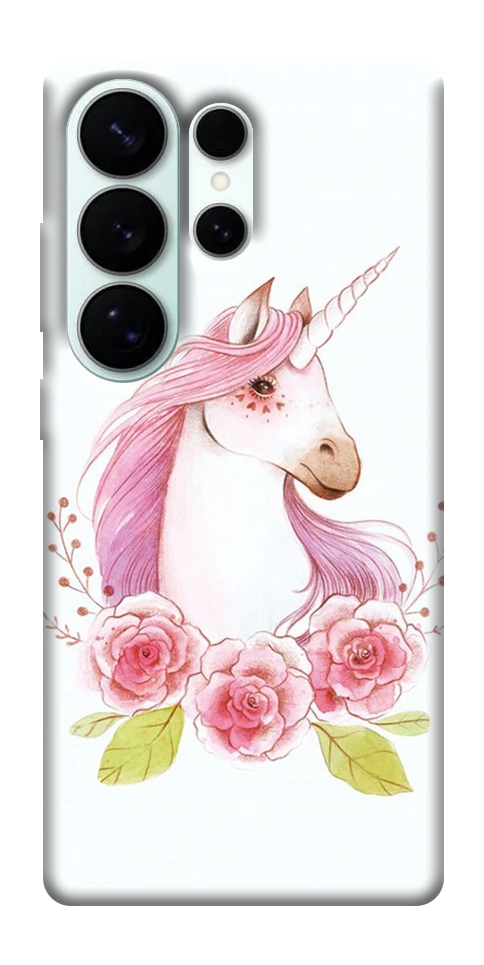 Чехол Единорог с цветами для Galaxy S26 Ultra