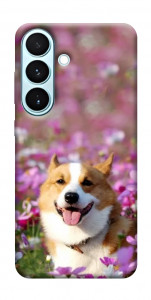 Чехол Корги в цветах для Galaxy S26