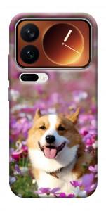 Чехол Корги в цветах для Xiaomi 17 Pro