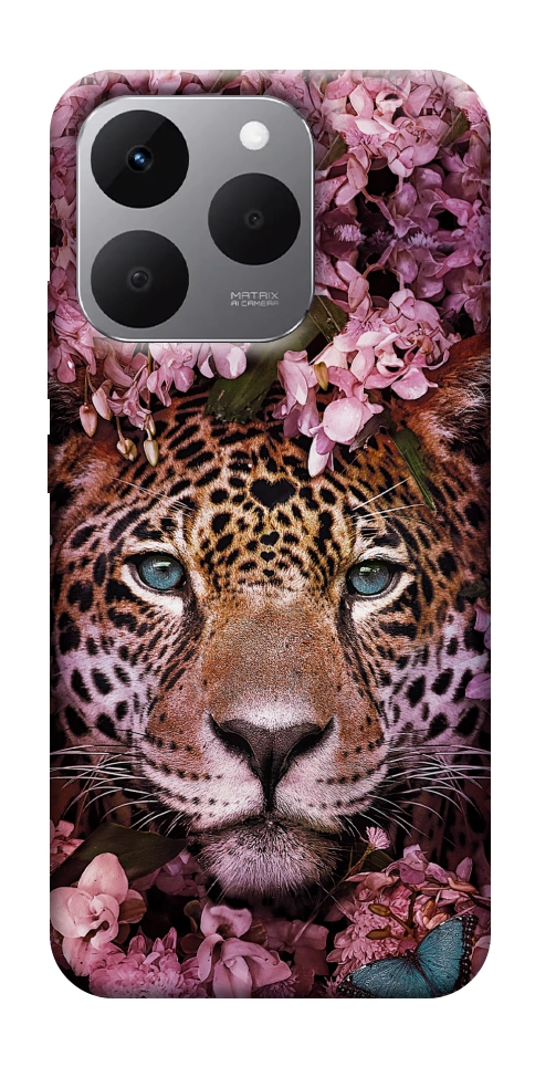 Чехол Леопард в цветах для Realme 15T