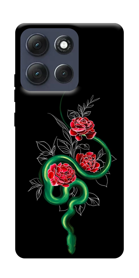 Чехол Snake in flowers для Motorola Moto G86 Power