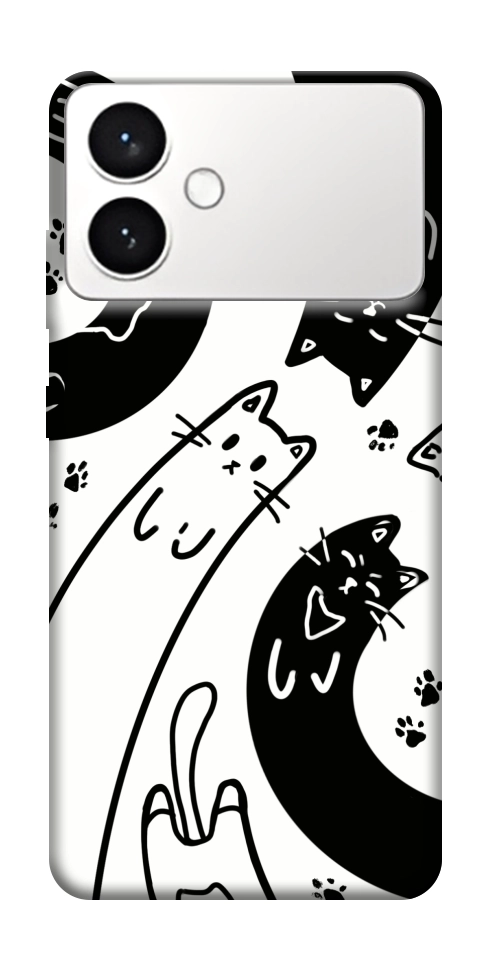 Чохол Чорно-білі коти для Galaxy S26 Edge
